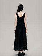 Cutout French Sleeveless Maxi Dress