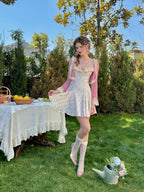 Rose Petite Florist Knit Dress & Cardigan Set