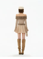 Mink Knit Off-Shoulder Dress