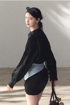 Waist-Cinched Long-Sleeve Shirt Dress
