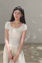 Radiant Muse Lyocell U-Neck Slim-Fit T-Shirt