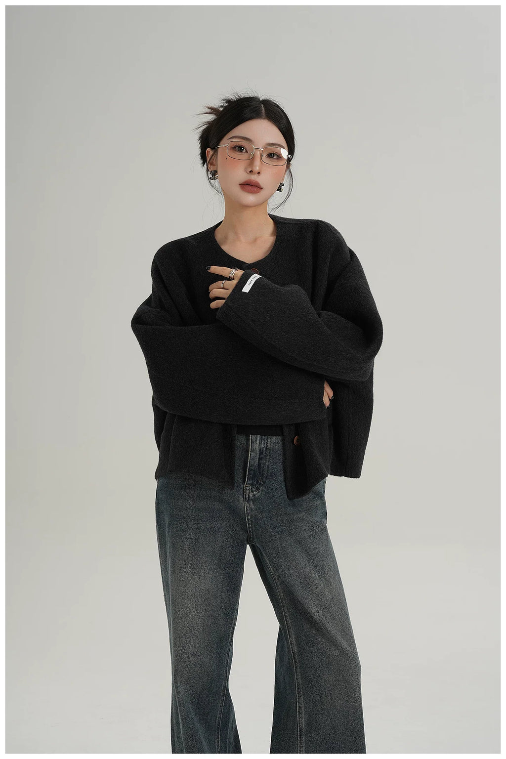 Relaxed-Fit Cropped Double-Faced Wool Jacket