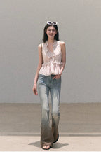 Valley Fog Vintage Washed Flared Jeans