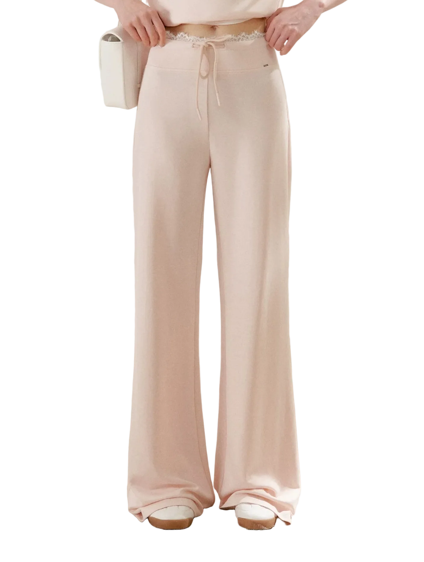 Airy Layered Lace Drawstring Pants