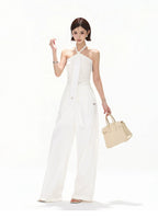 Relaxed Linen-Blend Wide-Leg Trousers