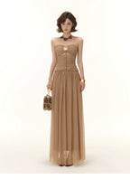 Greek Goddess Strapless Corset Maxi Dress