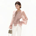 Luminous Nouveau Ruffle Chiffon Blouse