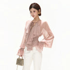 Luminous Nouveau Ruffle Chiffon Blouse