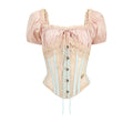 Blush Court Satin Corset Top & Midi Skirt Set