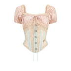 Blush Court Satin Corset Top & Midi Skirt Set