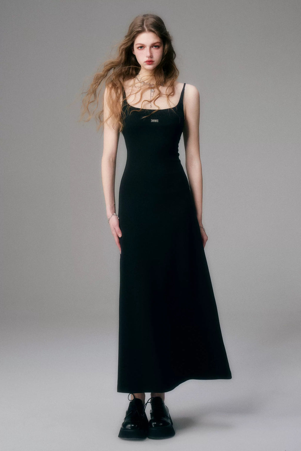 Minimal Long Knit Slip Maxi Dress