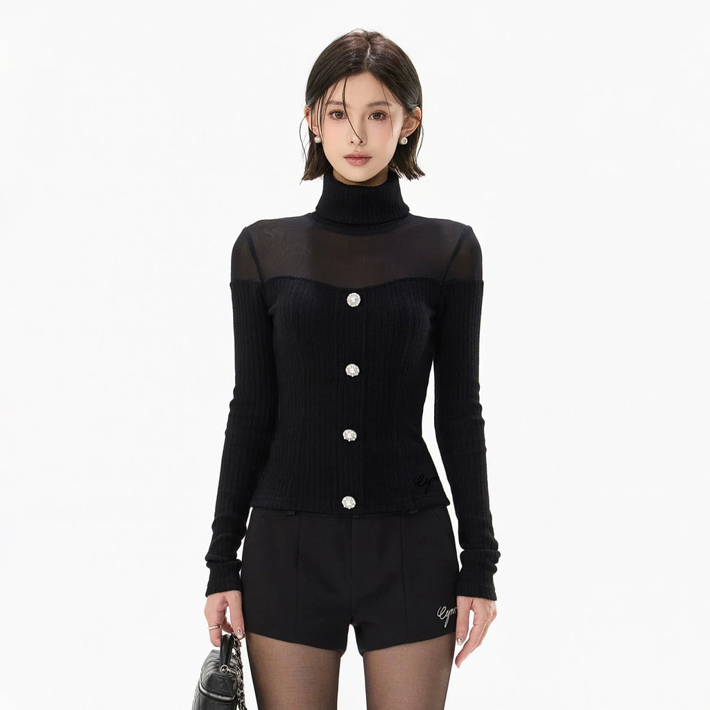 Pure Cutout Mesh Panel Knit Base Layer