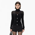 Pure Cutout Mesh Panel Knit Base Layer