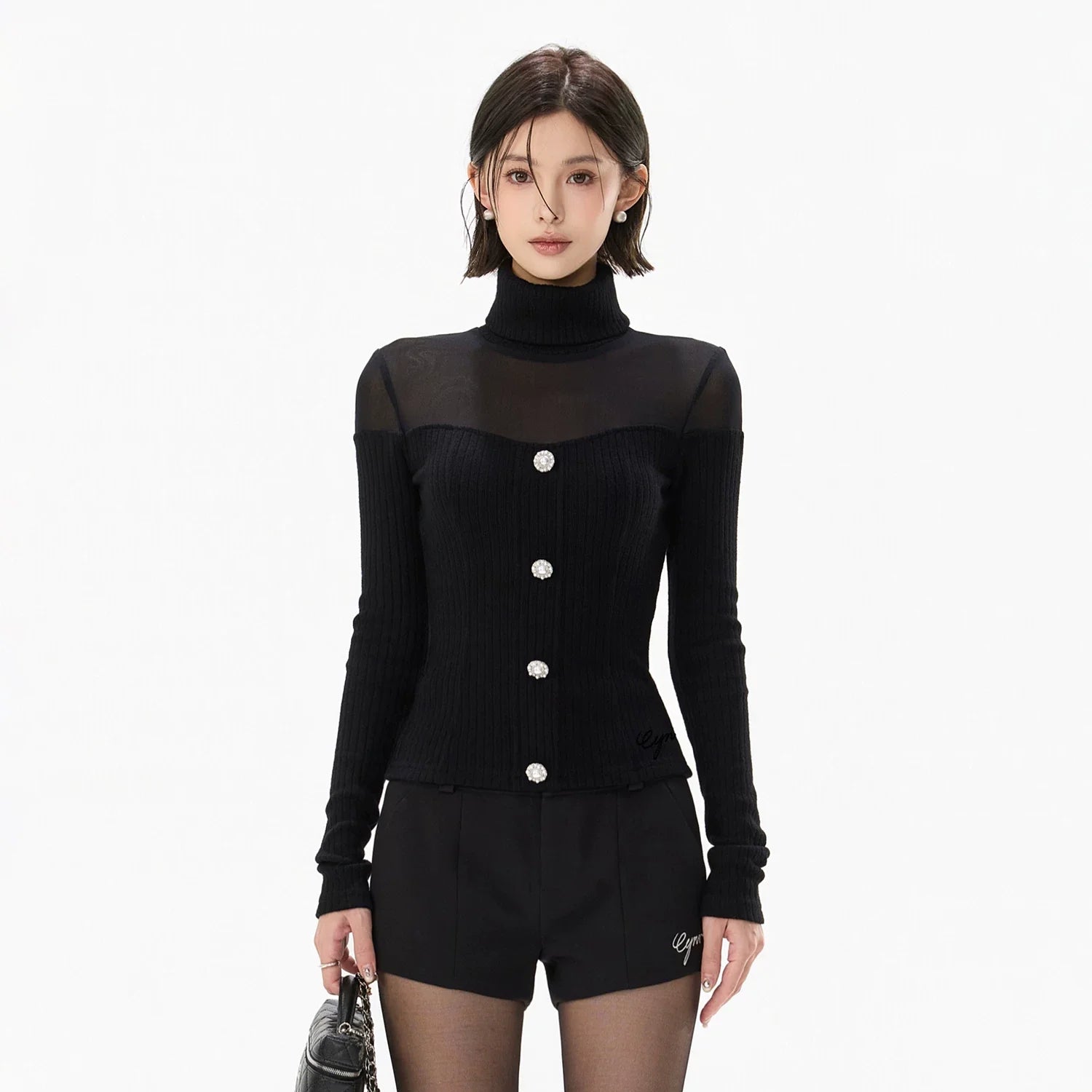 Pure Cutout Mesh Panel Knit Base Layer
