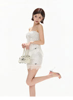 Polka Dot Lace Trim Vacation Two-Piece Set