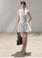 Vanilla Spring Halter Backless Dress