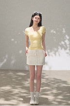 Radiant Muse Lyocell U-Neck Slim-Fit T-Shirt