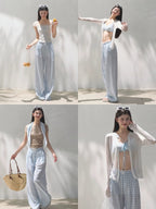 Tencel–Linen Relaxed Wide-Leg Pants