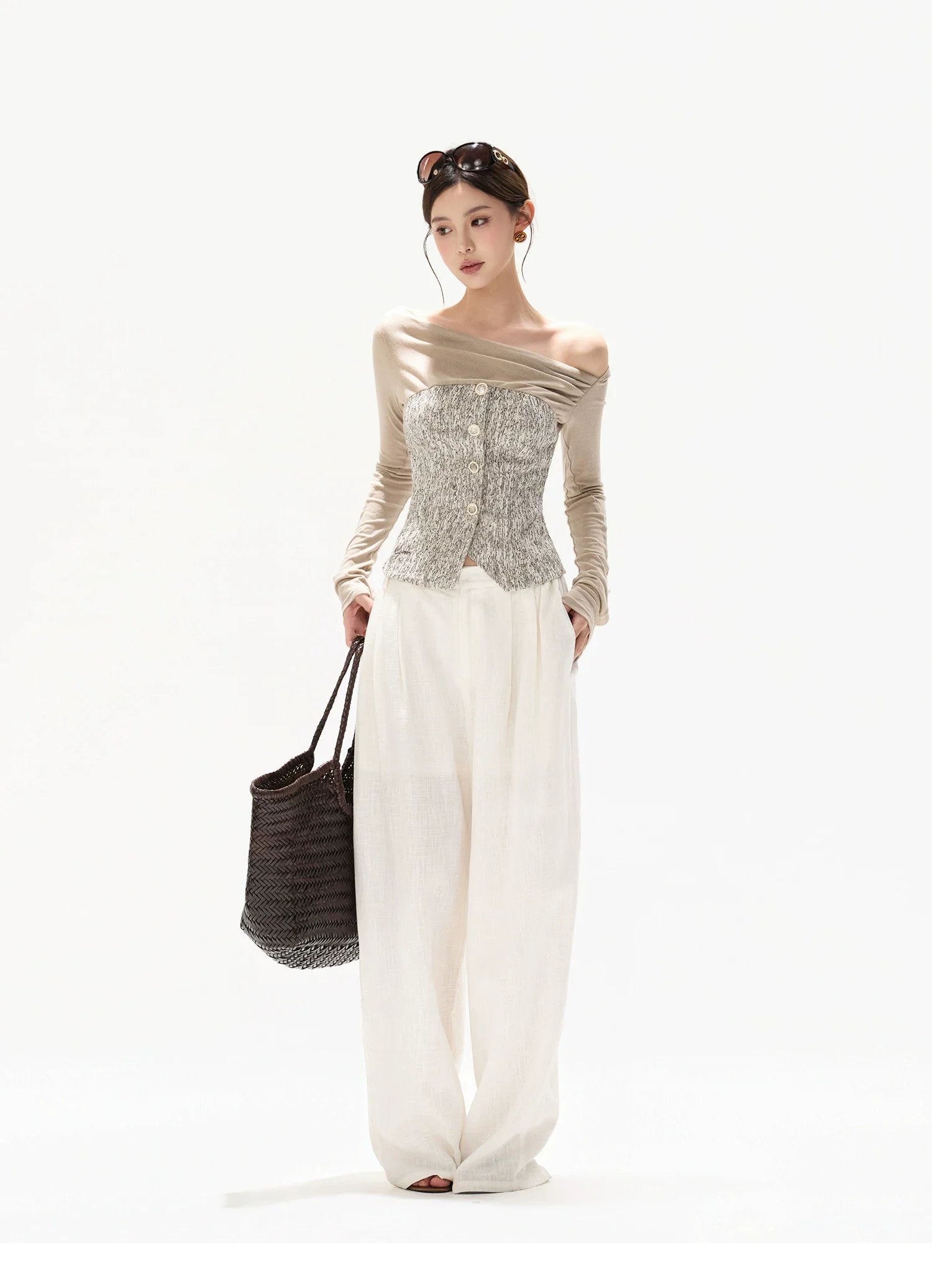 Knit Off-Shoulder Top & A-Line Mini Skirt Set