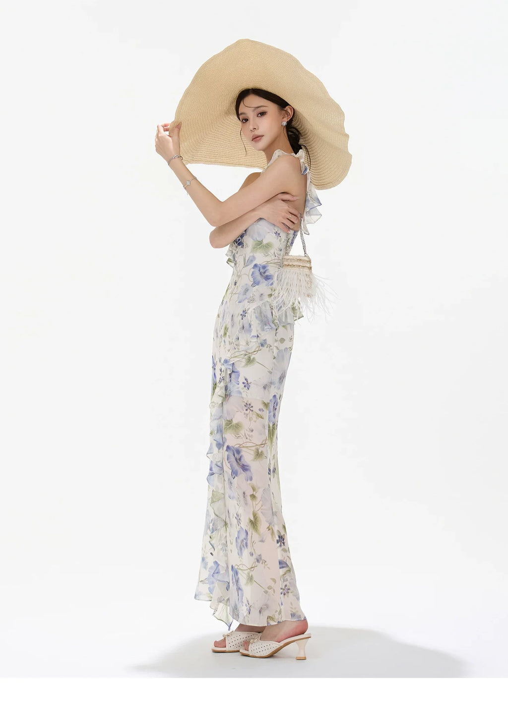 Morning Glory Dream Ruffle Chiffon Maxi Dress