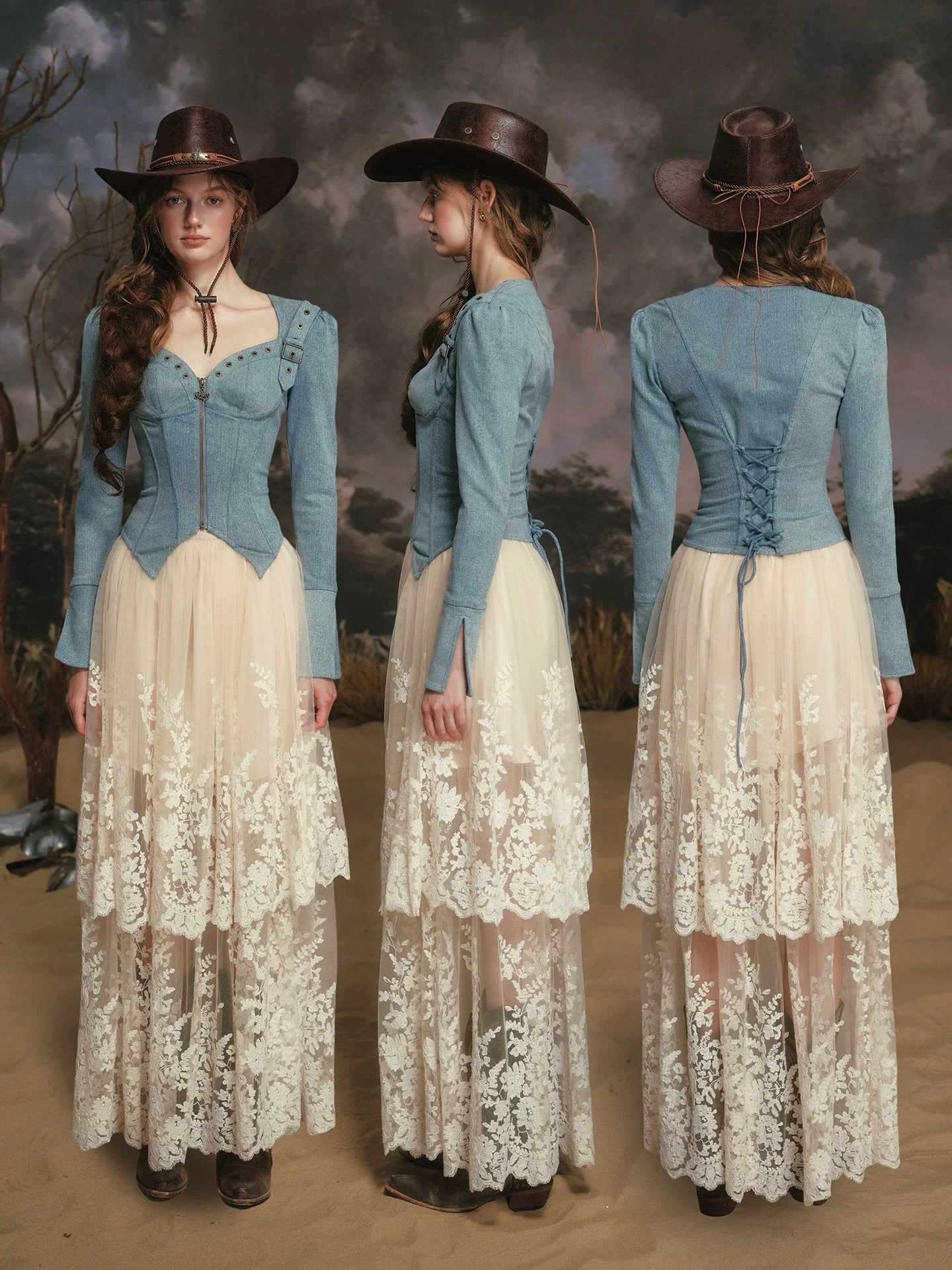 Denim Knight Structured French Denim Corset