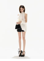 Vintage Court Halterneck Chiffon Sleeveless Blouse