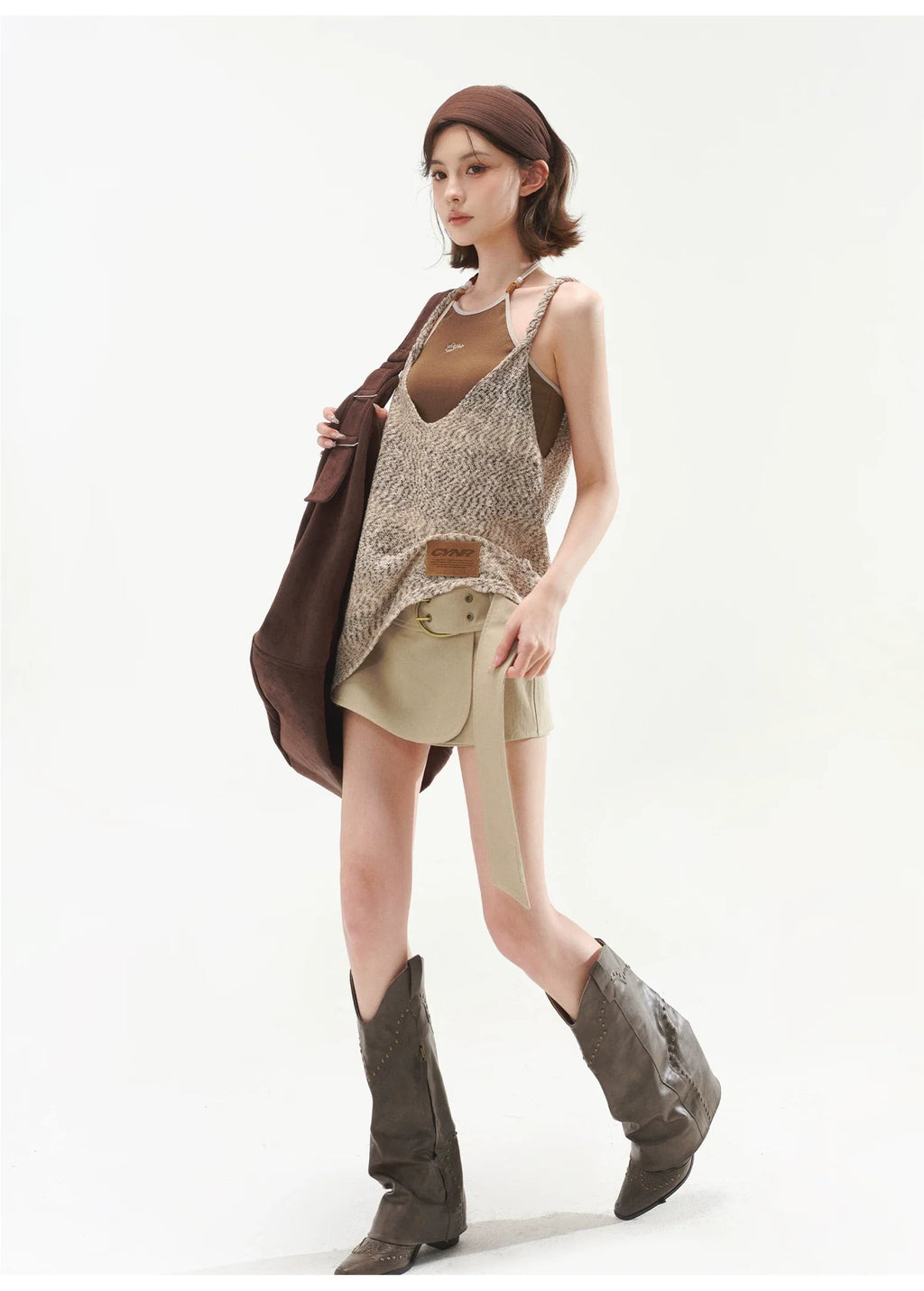 Halter Cami & Textured Sheer Cover-Up Set