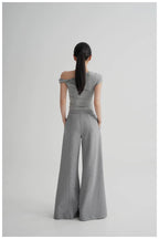Asymmetric Off-Shoulder Cropped Tee