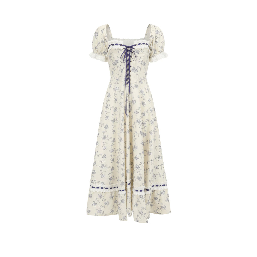 Wisteria French Floral Corset Dress