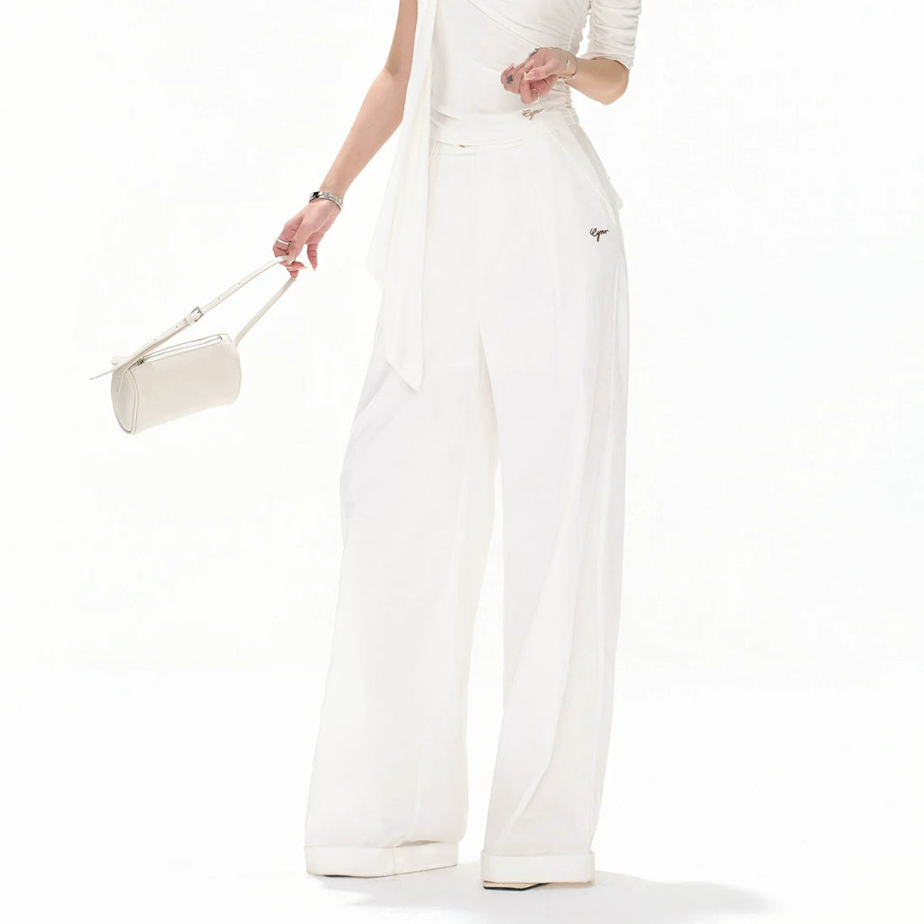 Relaxed Linen-Blend Wide-Leg Trousers