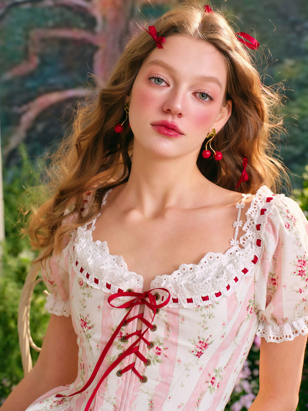 Audrey Garden Corset Floral Maxi Dress