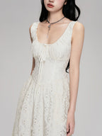 Cutout French Sleeveless Maxi Dress