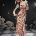 Vintage Lace-Patchwork Floral Mermaid Dress