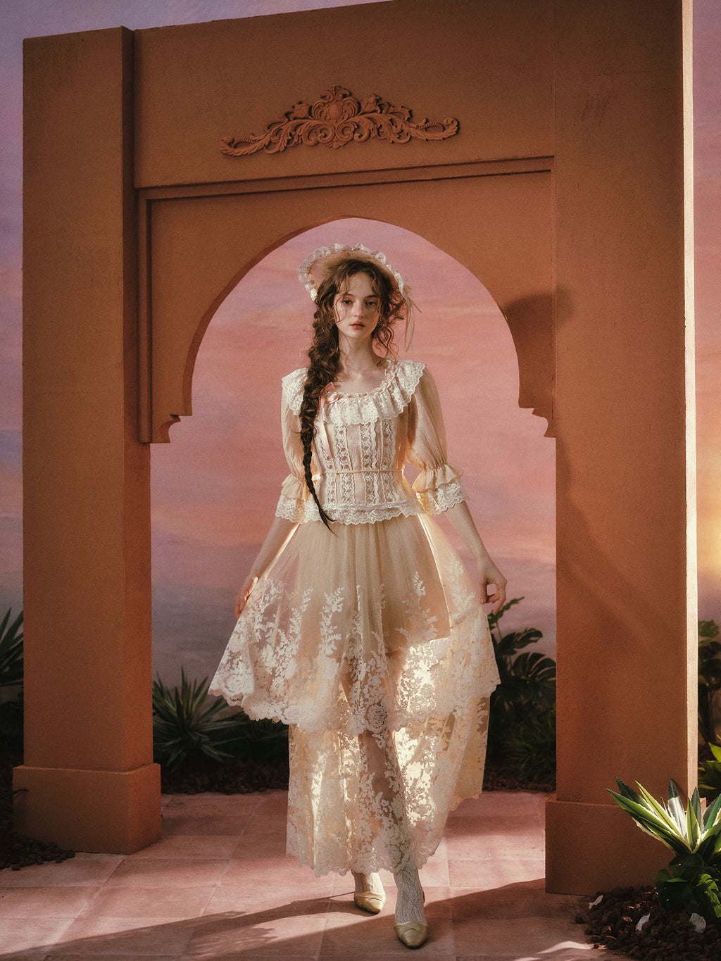Liberty Letter French Lace Peter Pan Collar Shirt