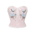 Blue Lily Strapless Corset Top & Mesh Skirt Set