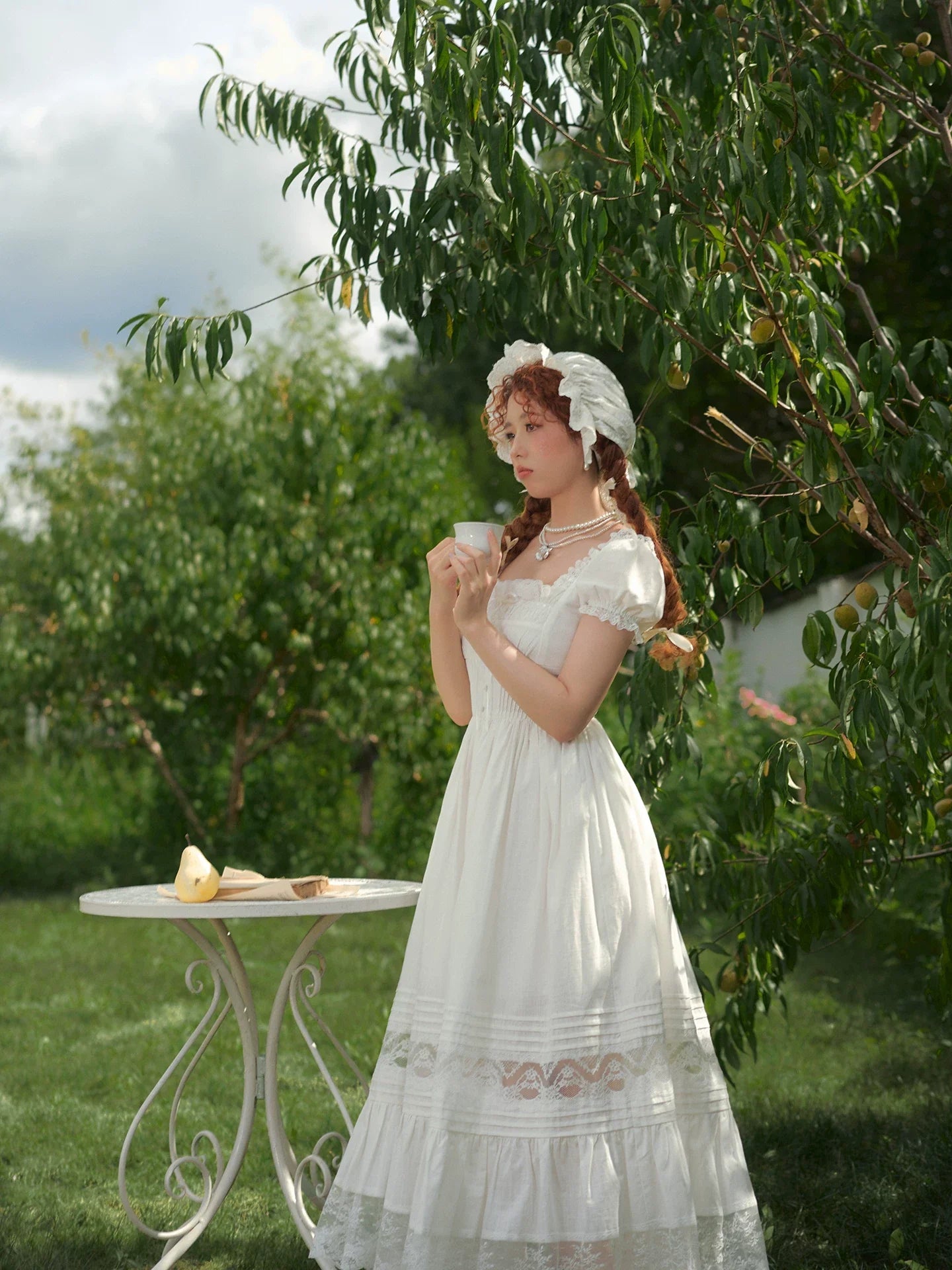 Pure White Cinderella Square-Neck Princess Dress