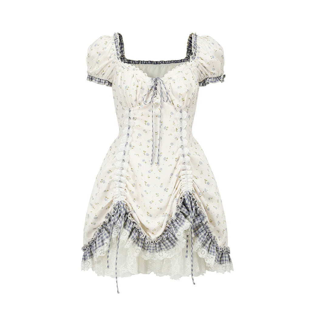 French Sweet Convertible White Short Dress