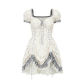 French Sweet Convertible White Short Dress