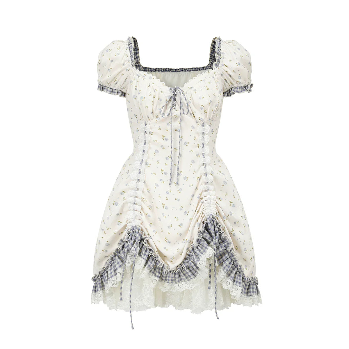 French Sweet Convertible White Short Dress