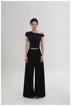 Asymmetric Off-Shoulder Cropped Tee