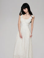 Cutout French Sleeveless Maxi Dress