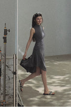 Her Poem Luxe 80s Pure Wool Sleeveless Waist-Cinched Dress