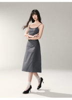 Minimalist Cotton A-Line Slip Midi Dress