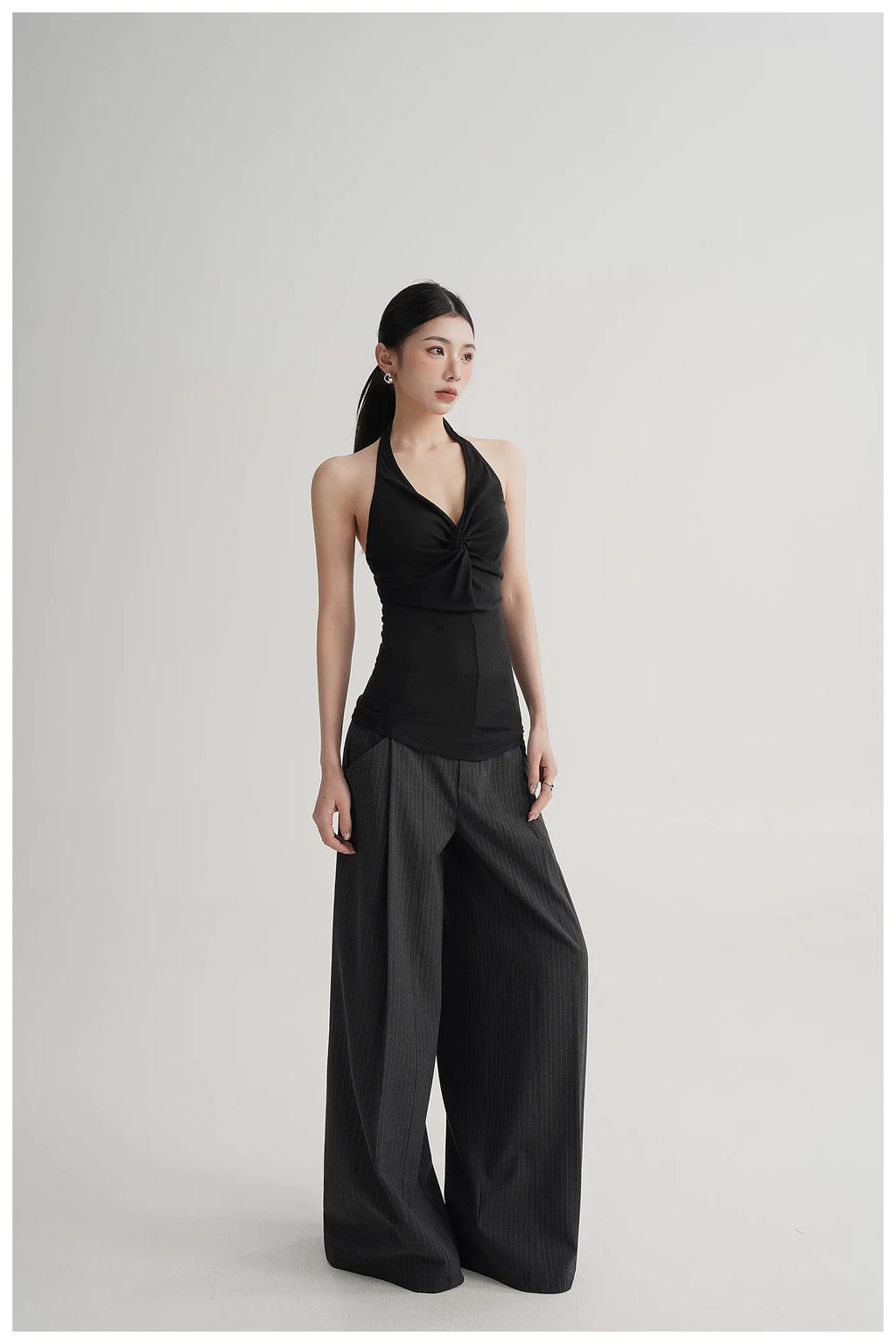 Silk-Blend Draped Halterneck Camisole