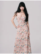 Floral French Vacation Slip Maxi Dress