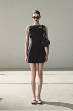 Lyocell Wool Off-Shoulder Sculpted Waist Dress