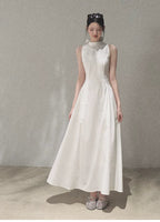 Vanilla Spring Halter Backless Dress
