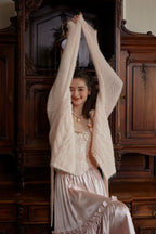 Hand-Crocheted Wool Knit Cardigan