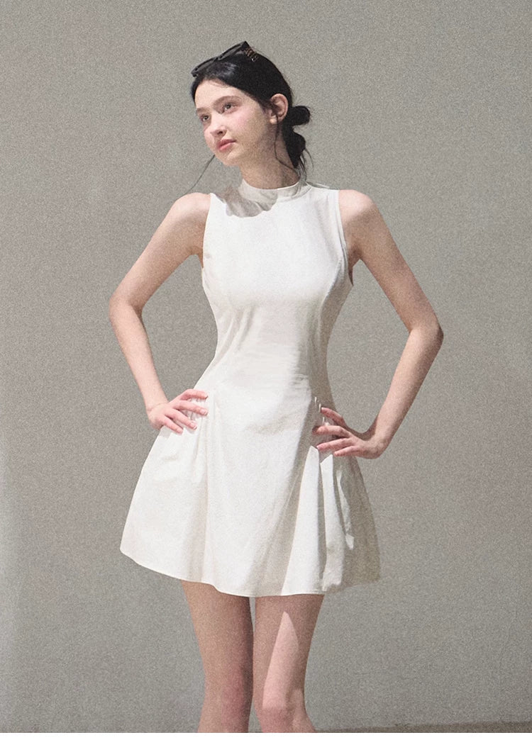 Vanilla Spring Halter Backless Dress