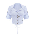 Nautical Affair French Old-Money Striped Shirt & Skirt Set